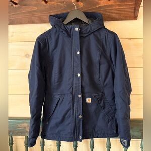 Carhartt Dark Blue Hooded Jacket Small